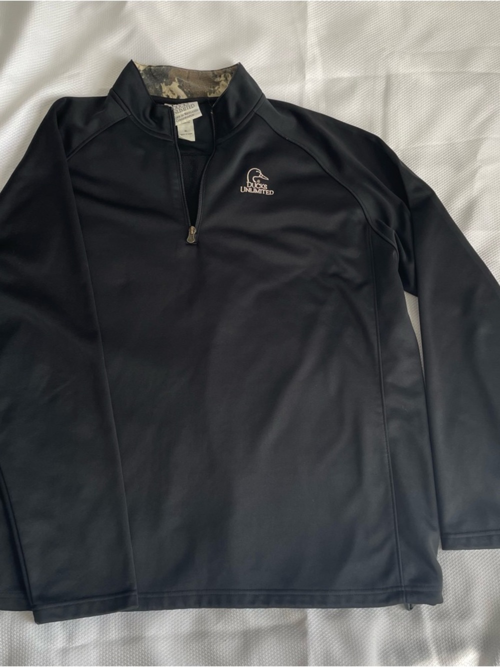 Ducks Unlimited Men's Black Lightweight Quarter-Zip Shirt Jacket